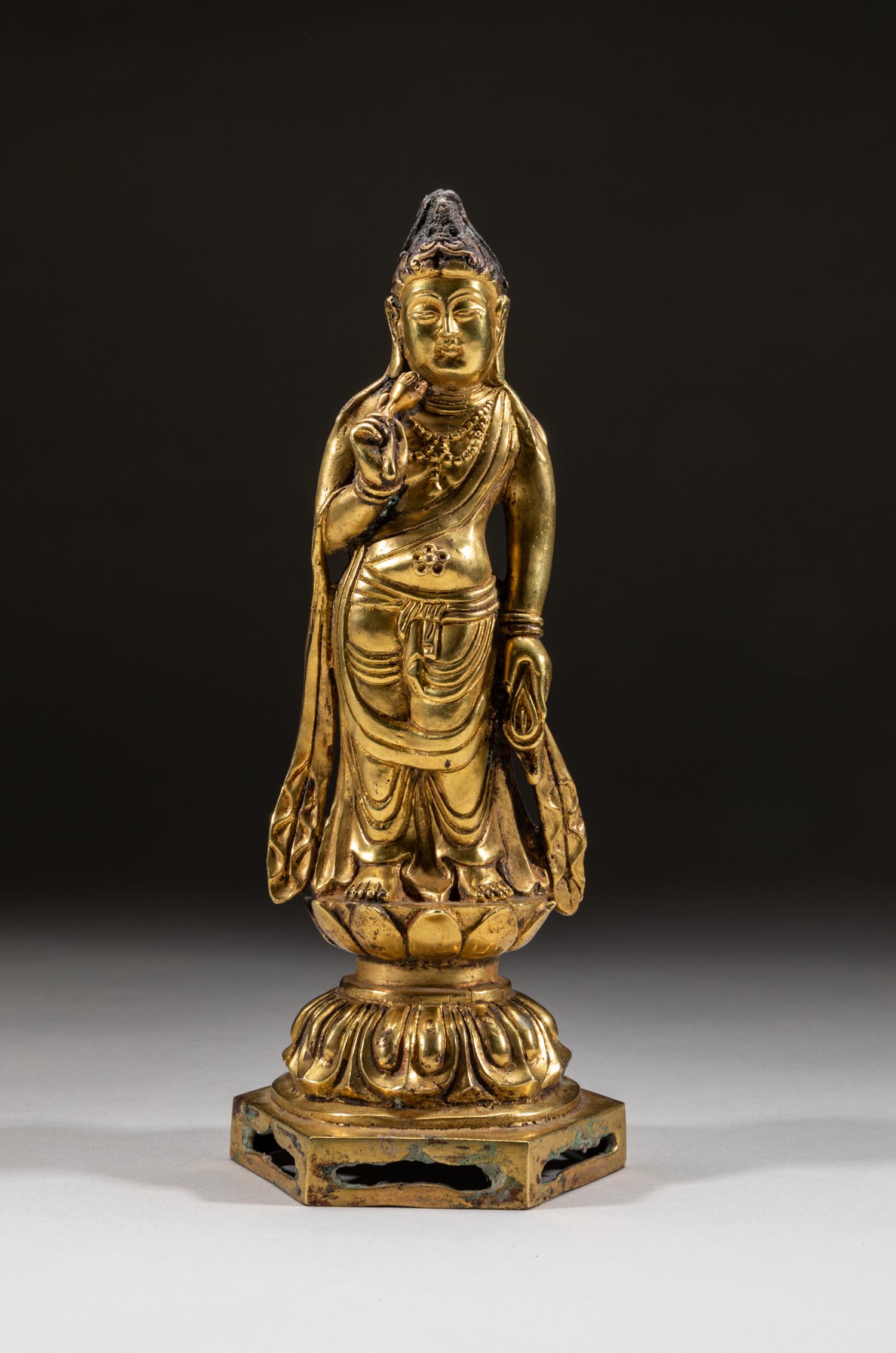 Old Korean Gilt Bronze Buddha of Bodhisattva (1 of 12)