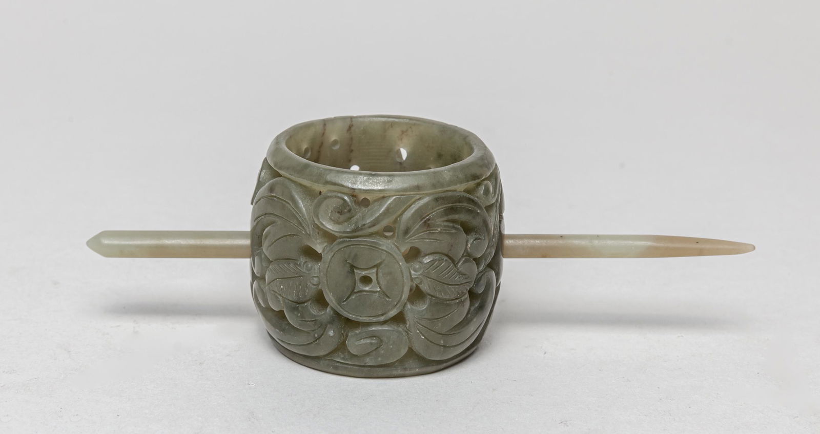 Chinese Ming Type Jade Carved Hair Pin (1 of 10)