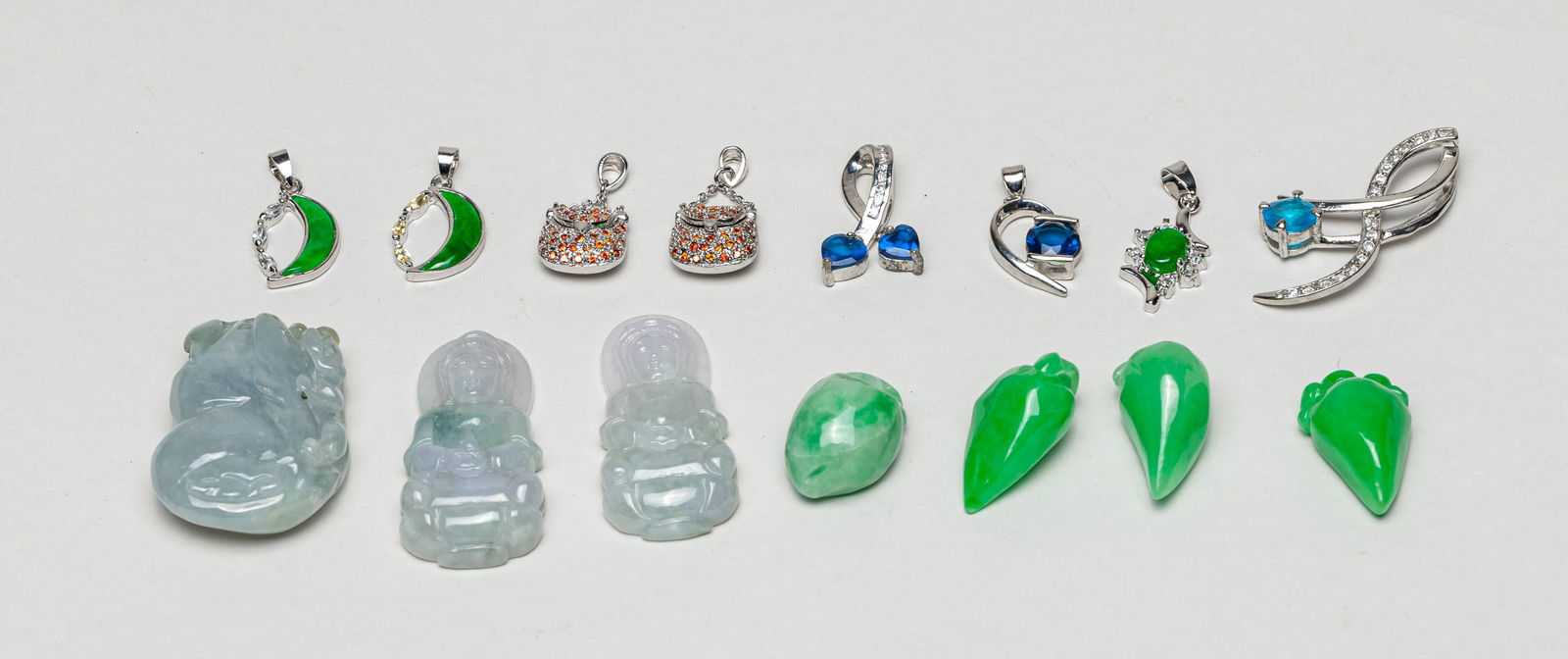 Estate Chinese Jadeite /Gem Stone Jewelries (1 of 12)