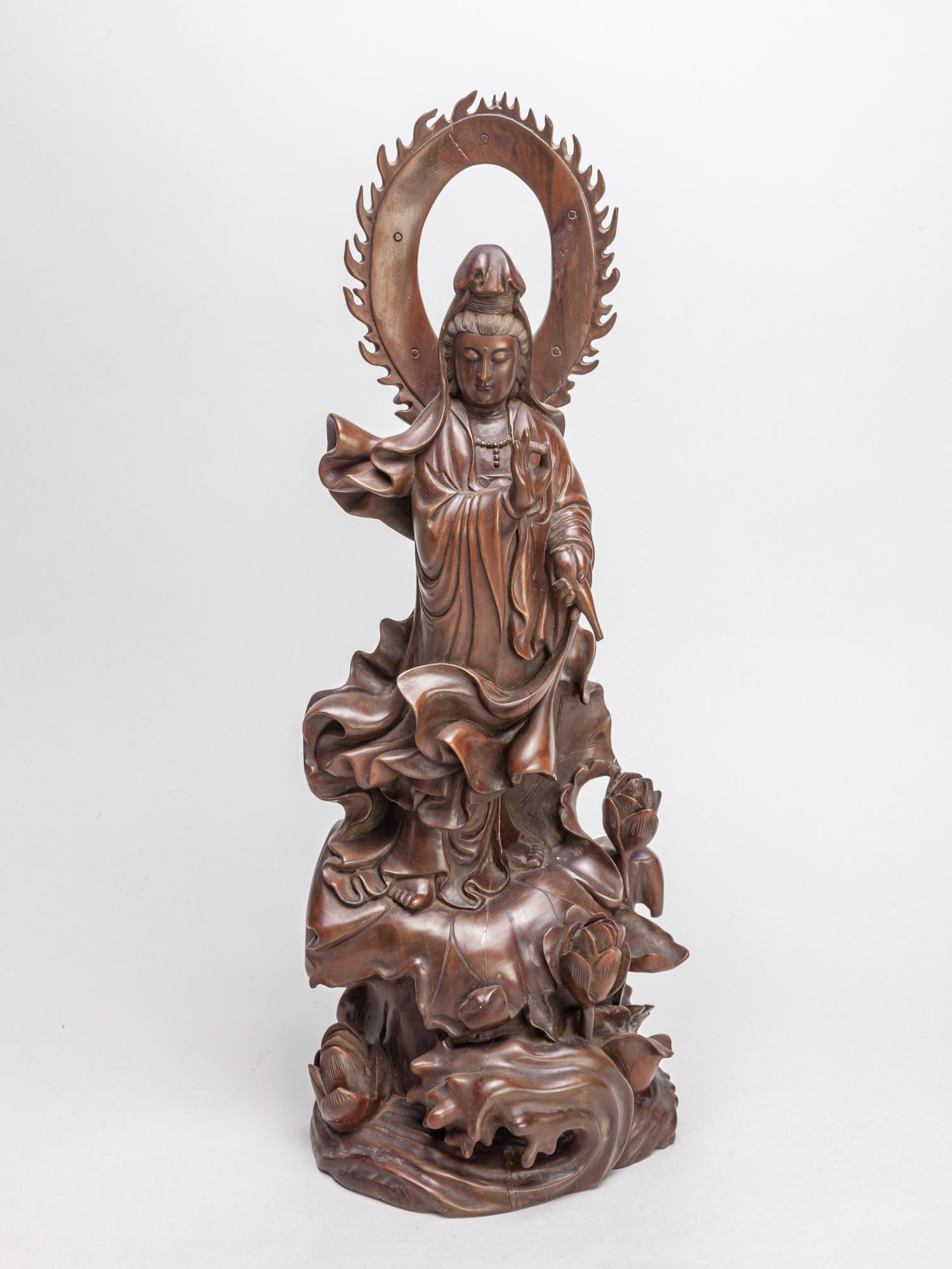 Large Chinese Boxwood Carved Figure of Kuanyin (1 of 11)