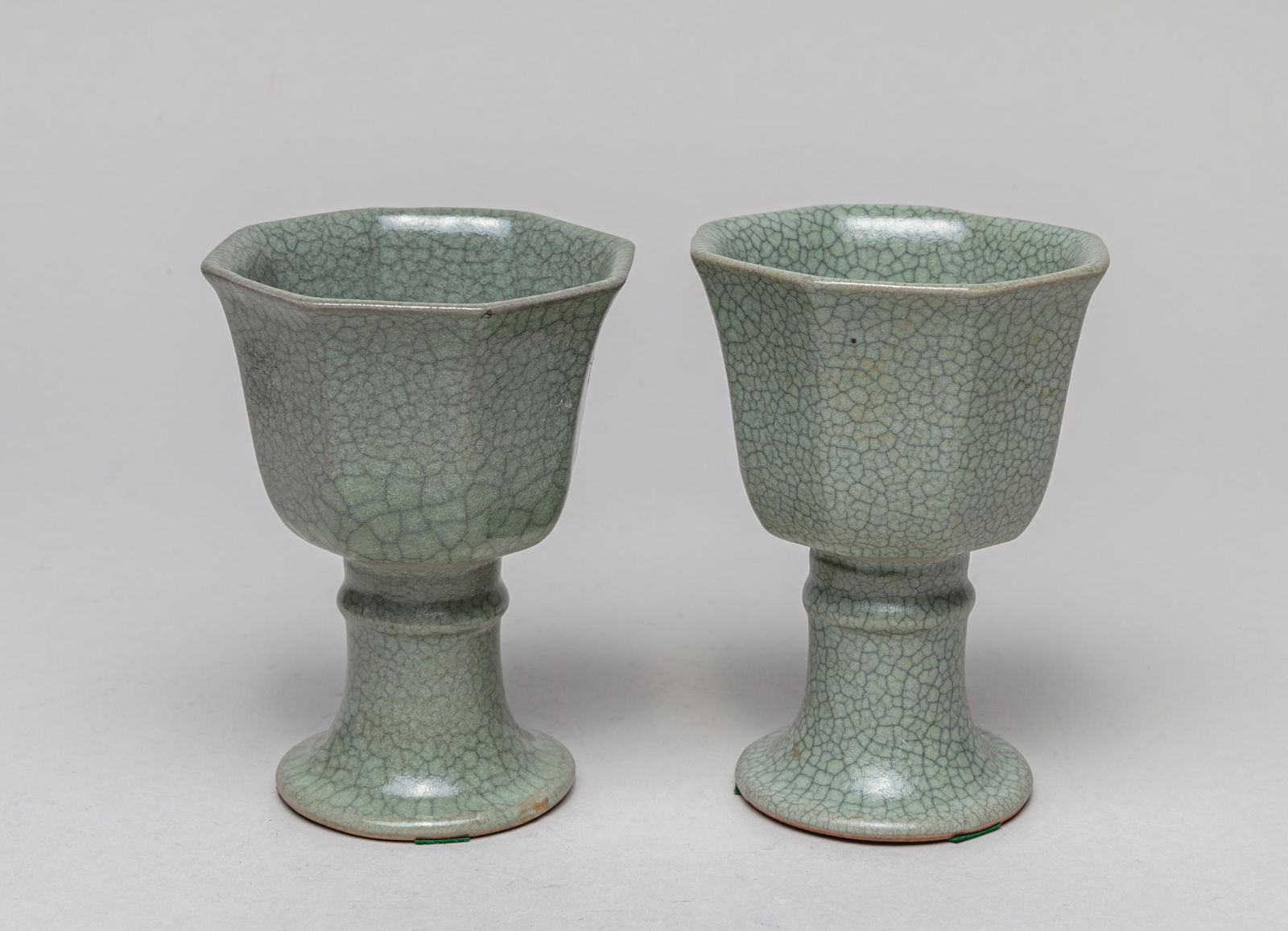 Pair Chinese Ge Type Porcelain Tall Cups (1 of 13)