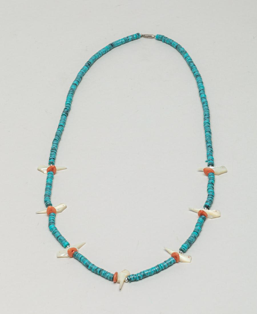 Vintage Zuni Turquoise & MOP Necklace (1 of 11)