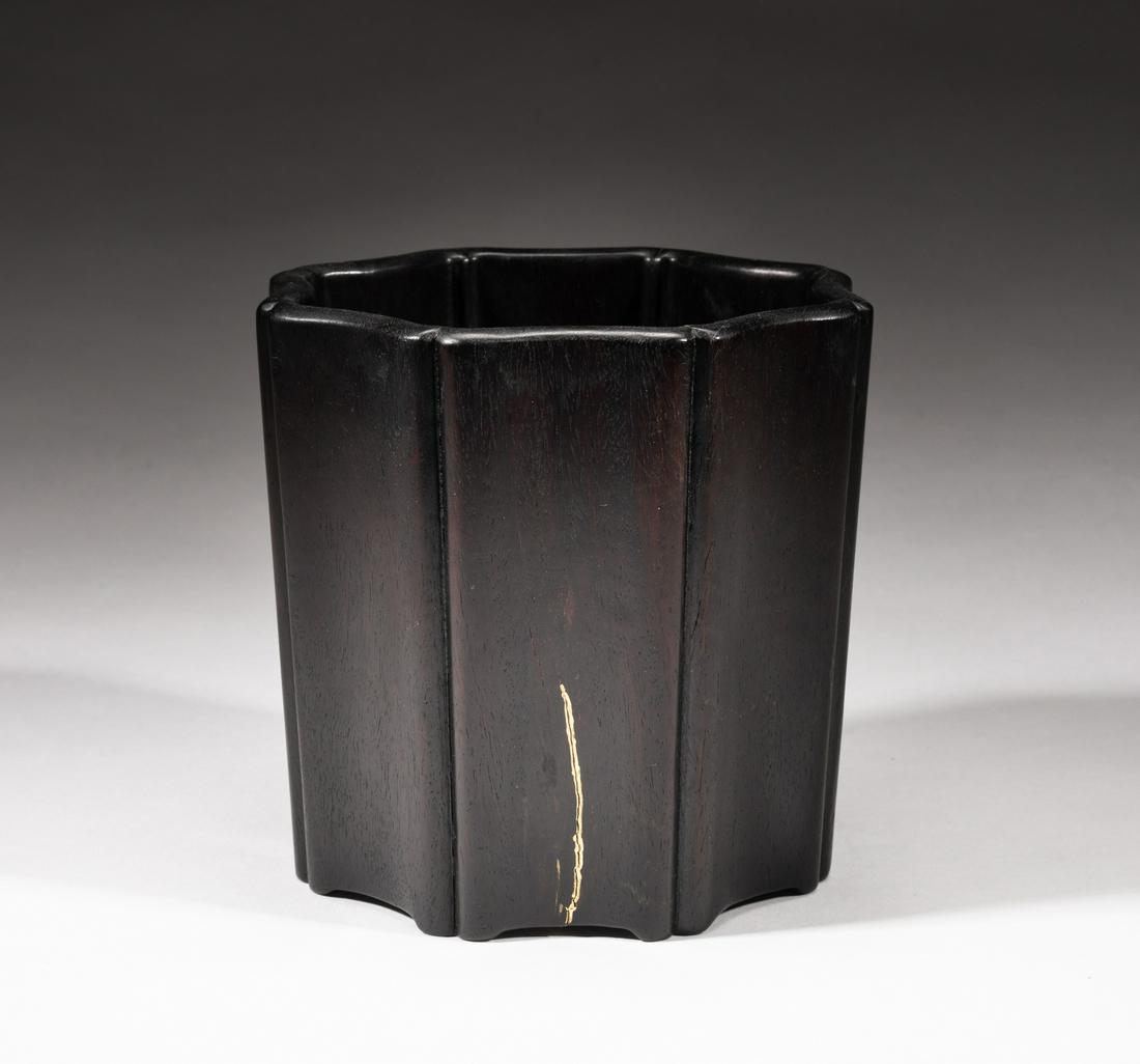 Chinese Zitan Like Wood Brush Pot (1 of 11)