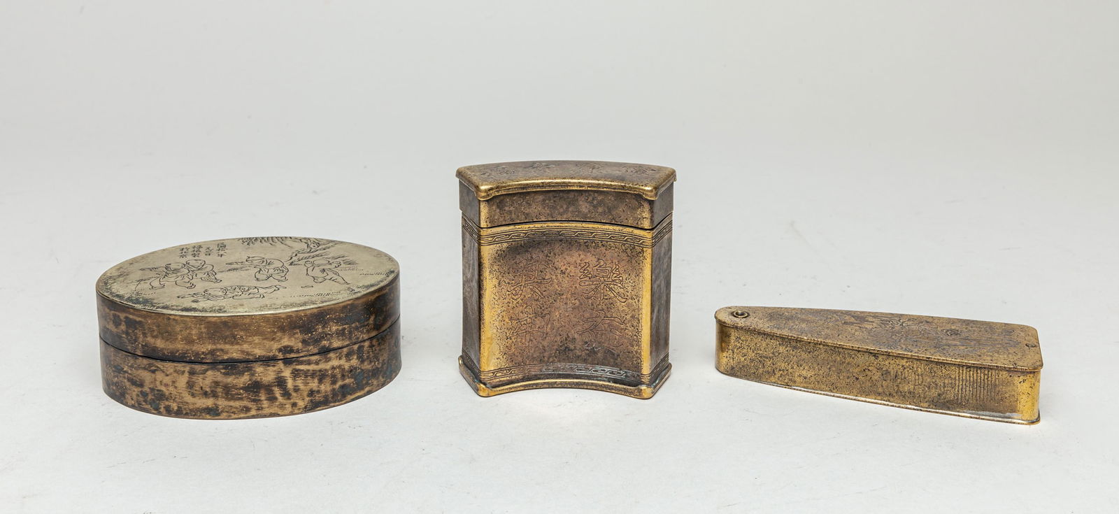 Estate Chinese Brass Ink Box (1 of 11)