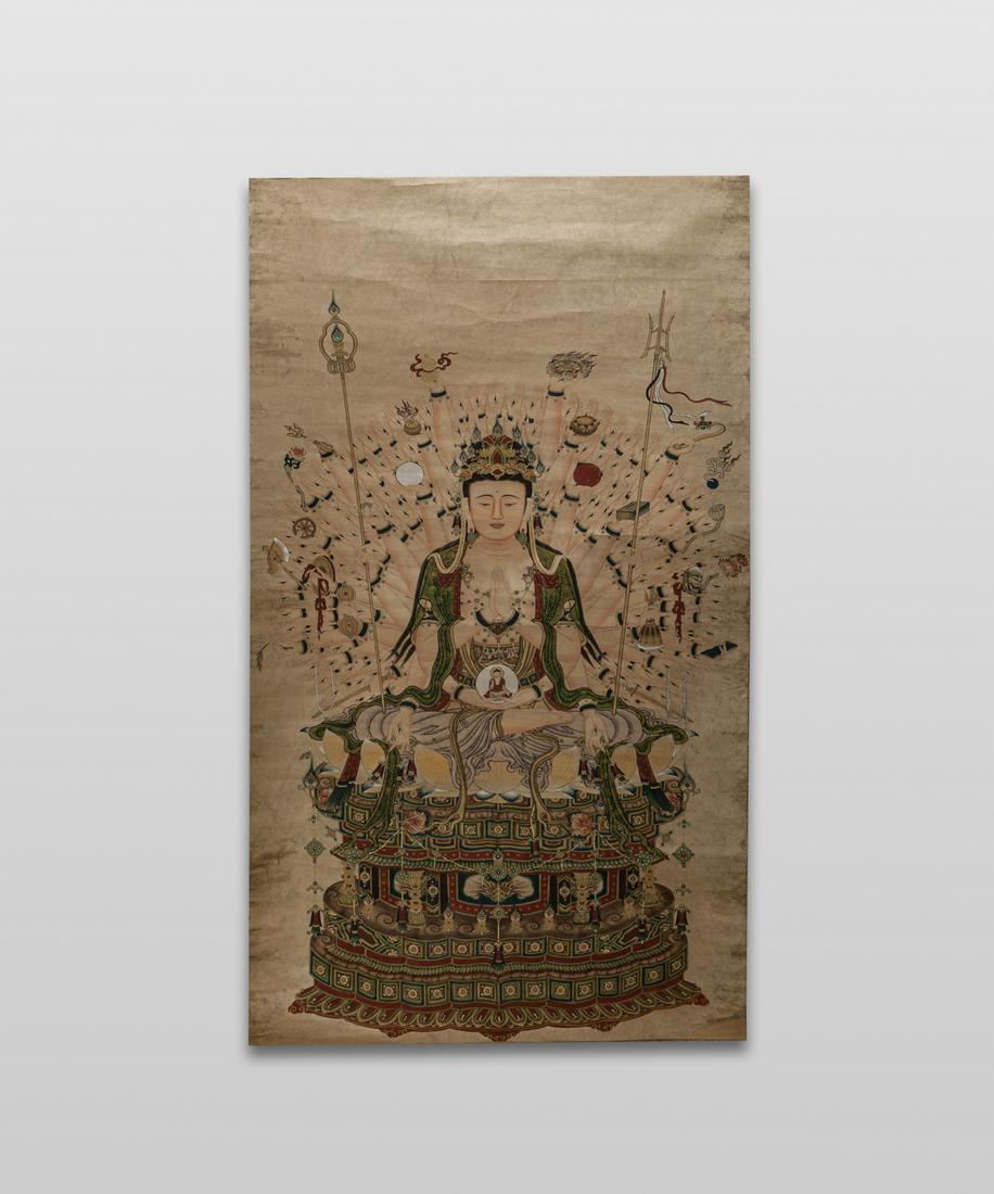 Chinese Hand Painted Painting of Buddha (1 of 12)