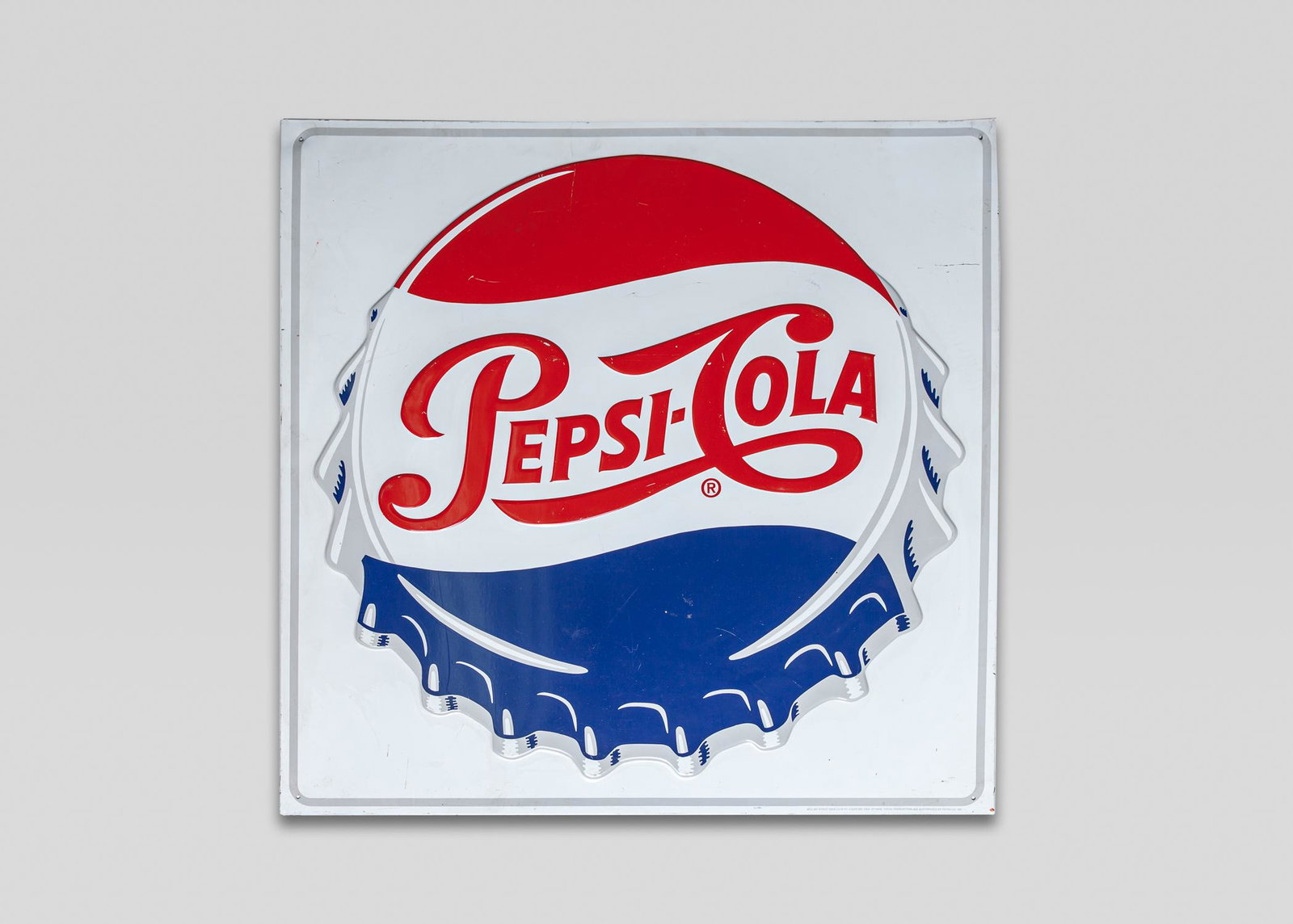 Collectible Pepsi Cola Metal Sign: Vintage style typical Pepsi Cola metal sign. 23.2inch H, 23.2inch W.