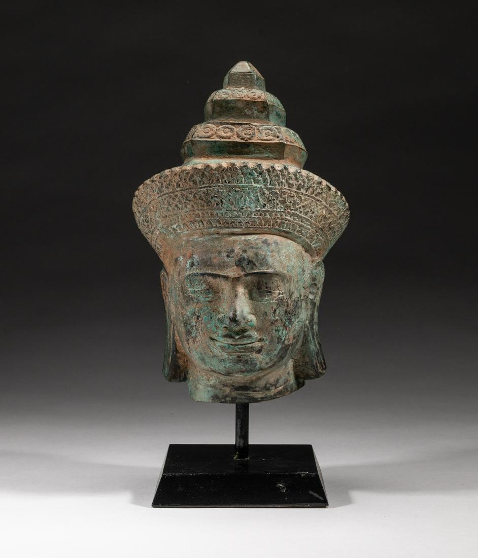 South Asian Bronze Buddha Head (1 of 11)