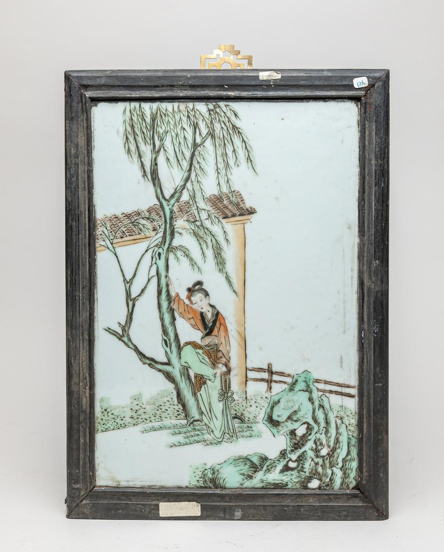 Chinese Framed Porcelain Hanging Plaque (1 of 10)