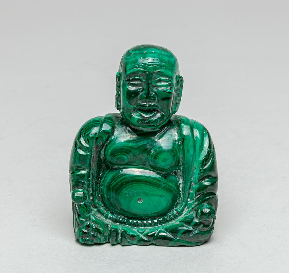 Rare Malachite Carved Buddha (1 of 12)