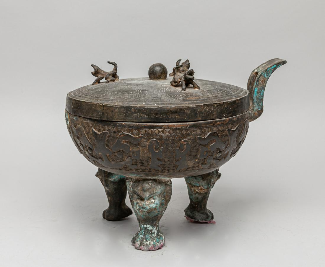 Large Chinese Bronze Covered Censer (1 of 12)
