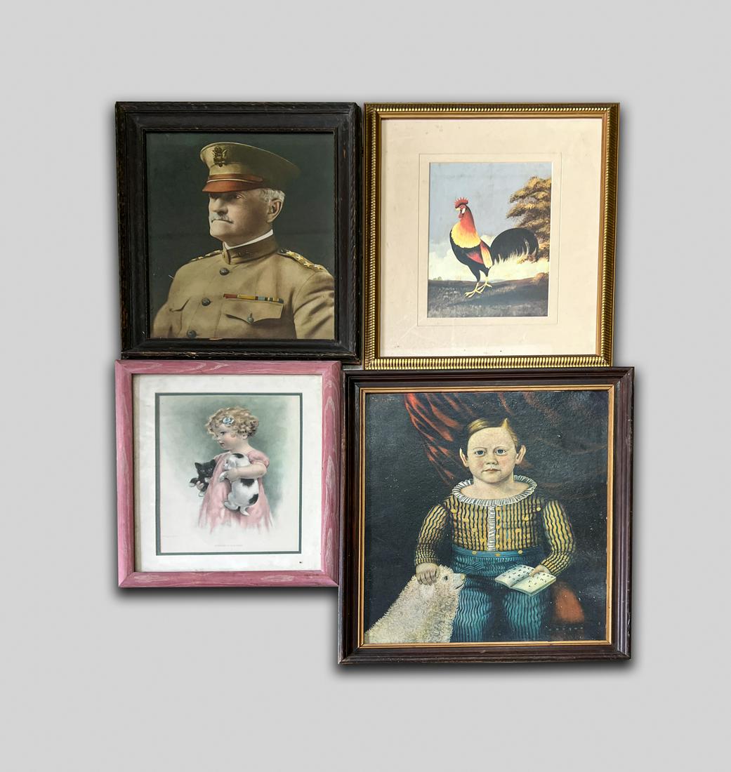 Estate Old Lithograph & Sign (1 of 11)