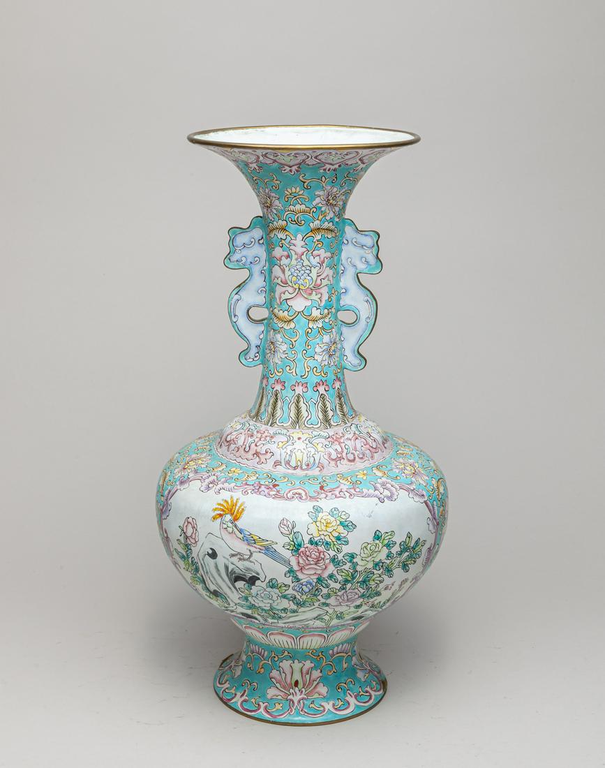 Chinese Enameled on Copper Vase (1 of 11)