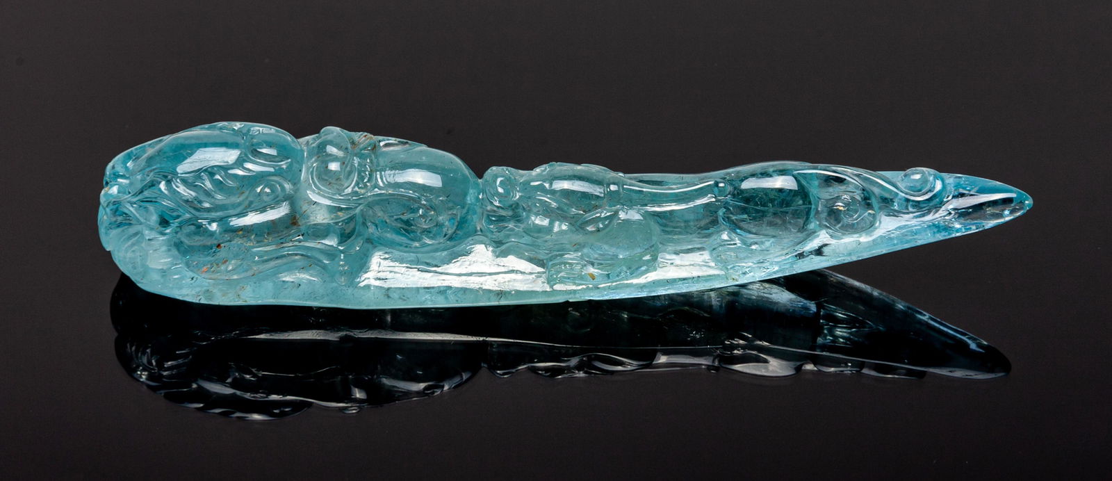 Large Chinese Clear Aquamarine Carving (1 of 12)