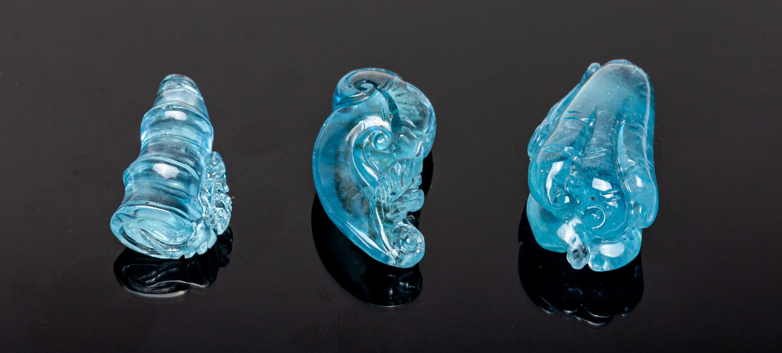 Set High Quality Chinese Aquamarine Carvings (1 of 10)