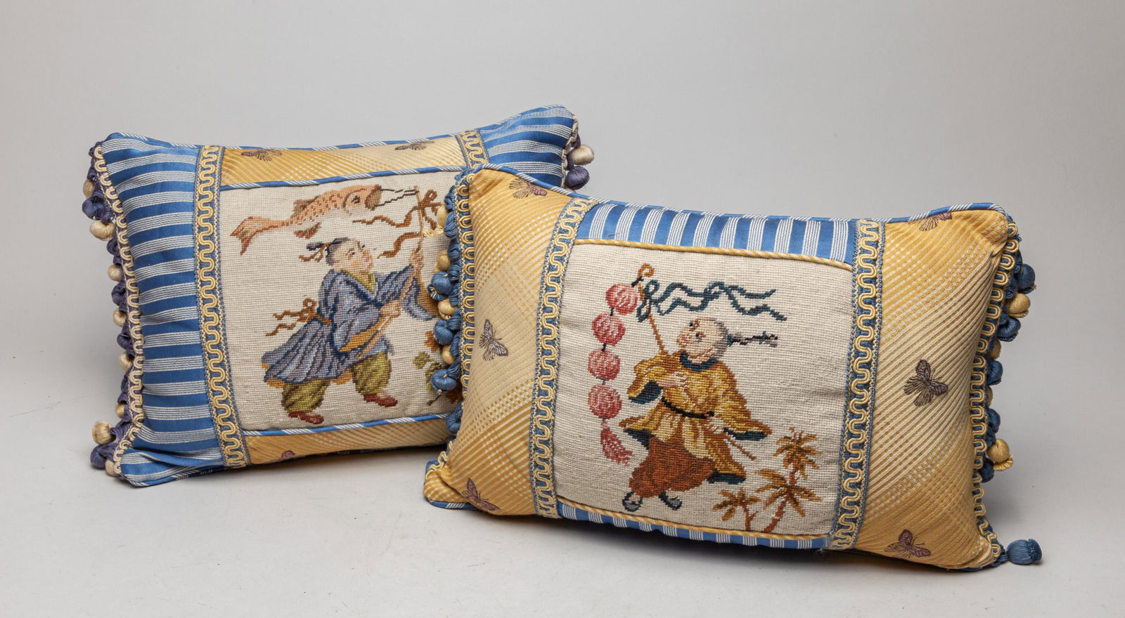 Pair Chinese Embroidered Pillows (1 of 12)