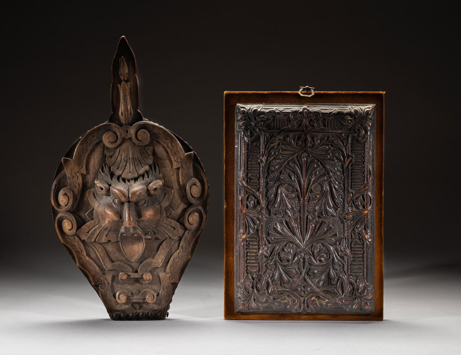 Antique English Type Carved Wood Wall Hangings (1 of 10)