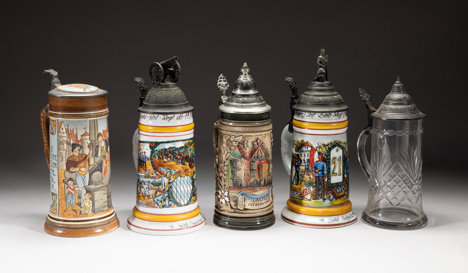 Collection of Cut Glass & Porcelain Mugs (1 of 17)