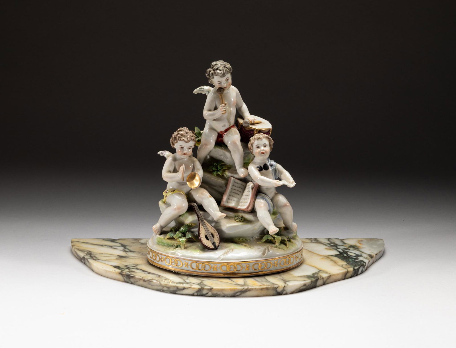 Antique Italy Porcelain Sculpture w/ Marble Stand (1 of 11)