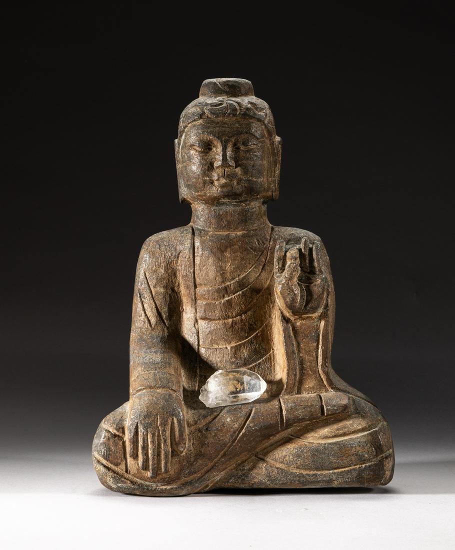 Japanese Stone Buddha w/ Rock Crystal (1 of 11)