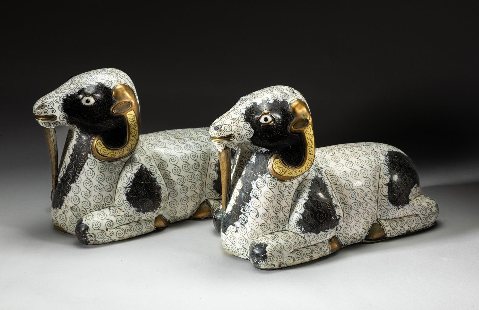 Pair Chinese Export Cloisonne Sculptures (1 of 11)