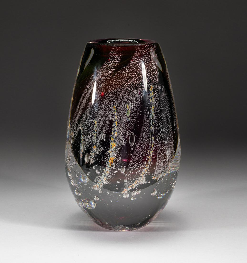 Studio Ahus Sweden 1995 Art Glass Vase (1 of 10)