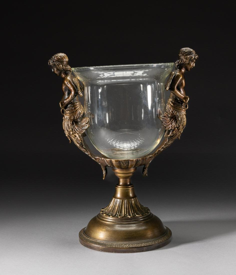 Art Clear Glass Central Piece w/ Angel Stand (1 of 10)