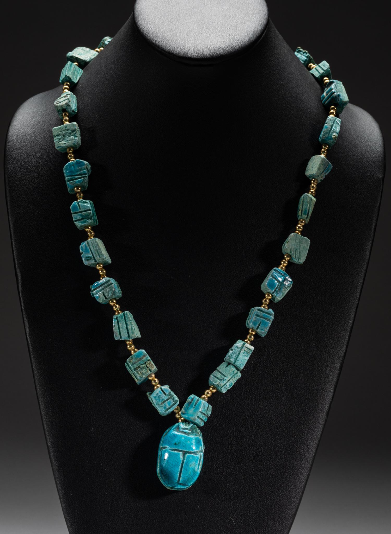 Collectible Egypt Pottery Beetle Necklace (1 of 10)