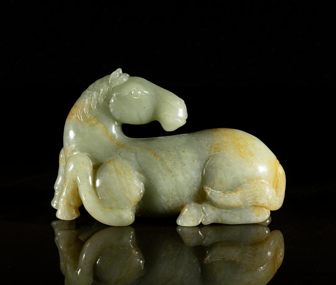 Large Chinese Russet Jade Sculpture of Horse (1 of 13)
