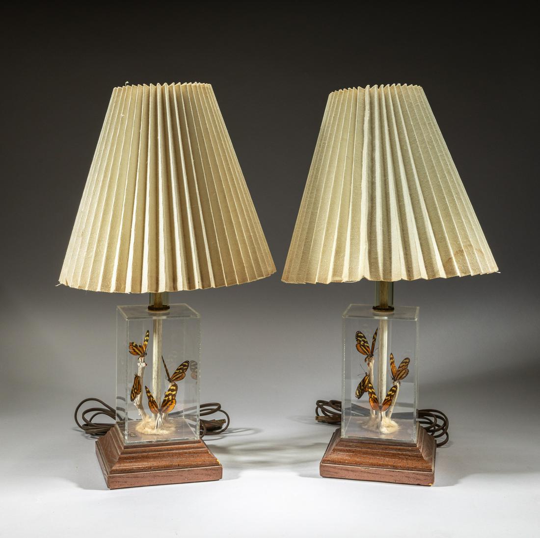 Pair Butterfly Specimen Art Table Lamp (1 of 8)