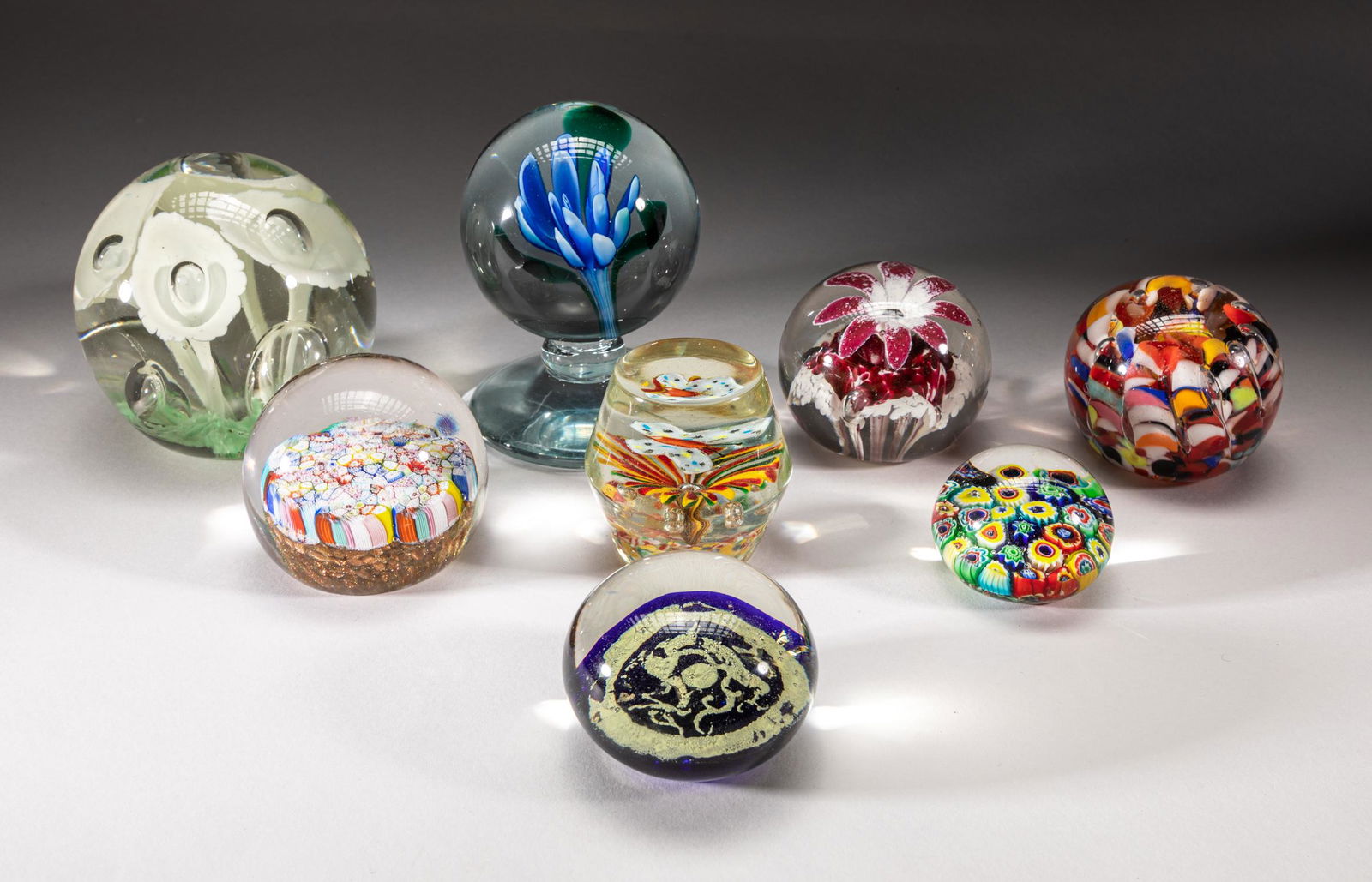 Group Art Glass Paper Weights (1 of 12)