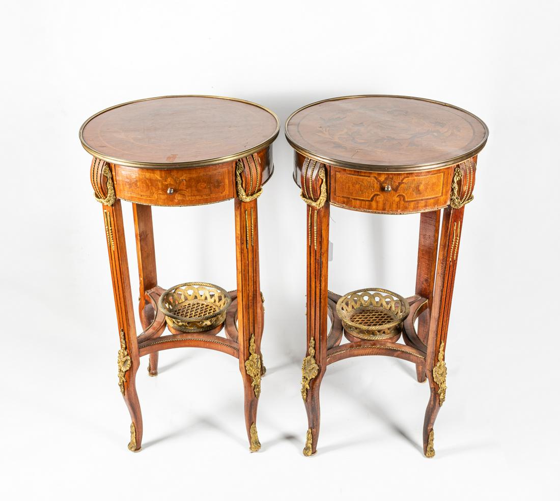 Pair France Louis XVI Type Tall Table (1 of 16)