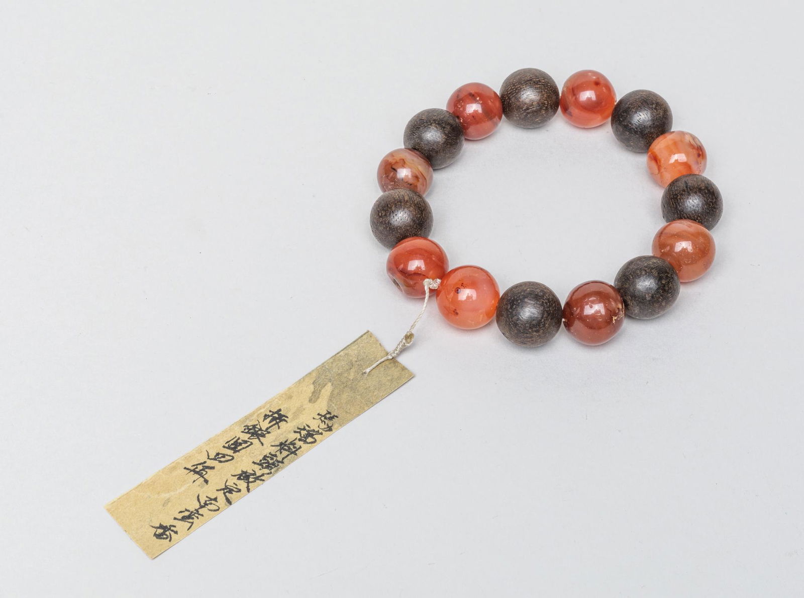Large Bead Chinese Agarwood & Agate Prayer Beads (1 of 9)