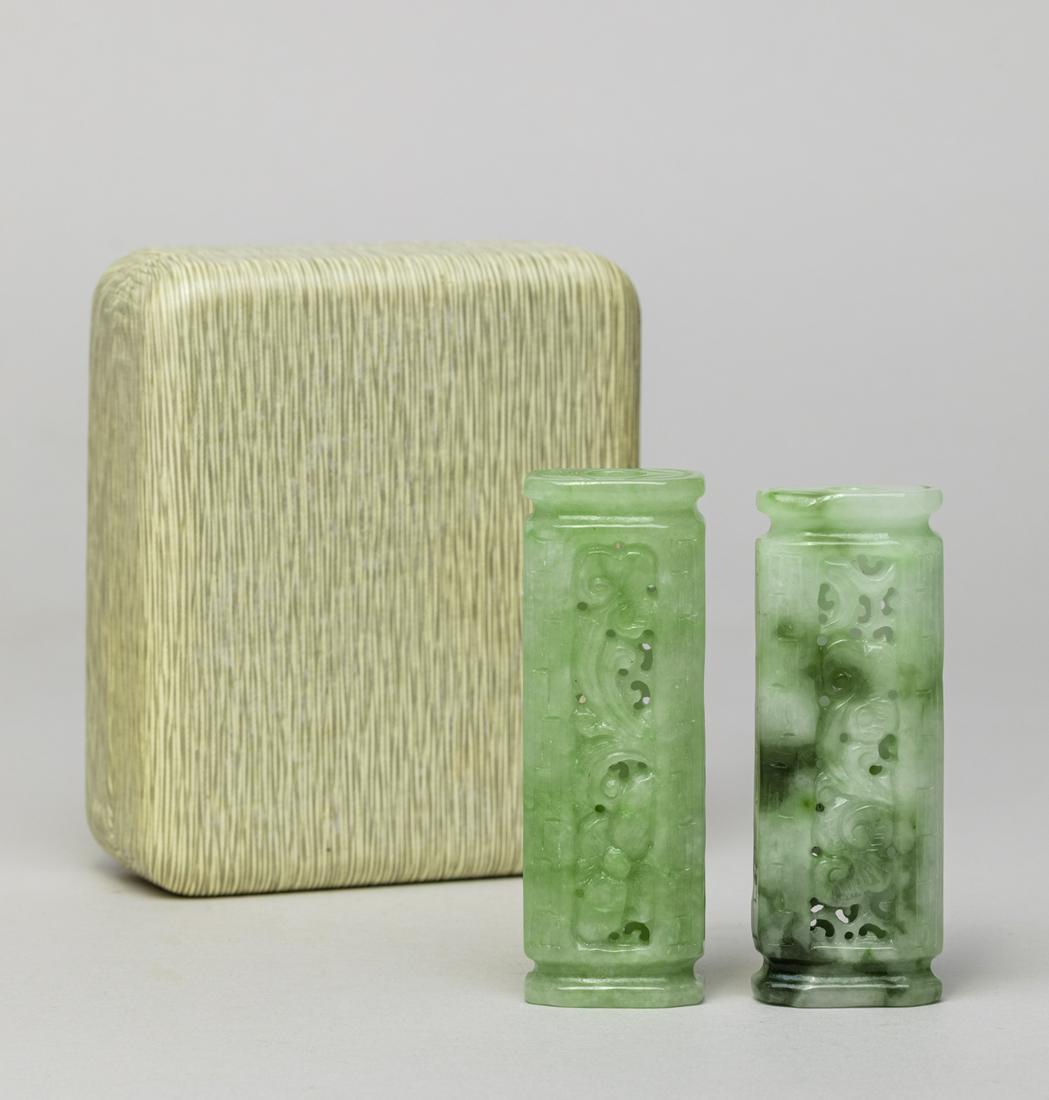 Two Chinese Jade Jadeite Carvings (1 of 13)