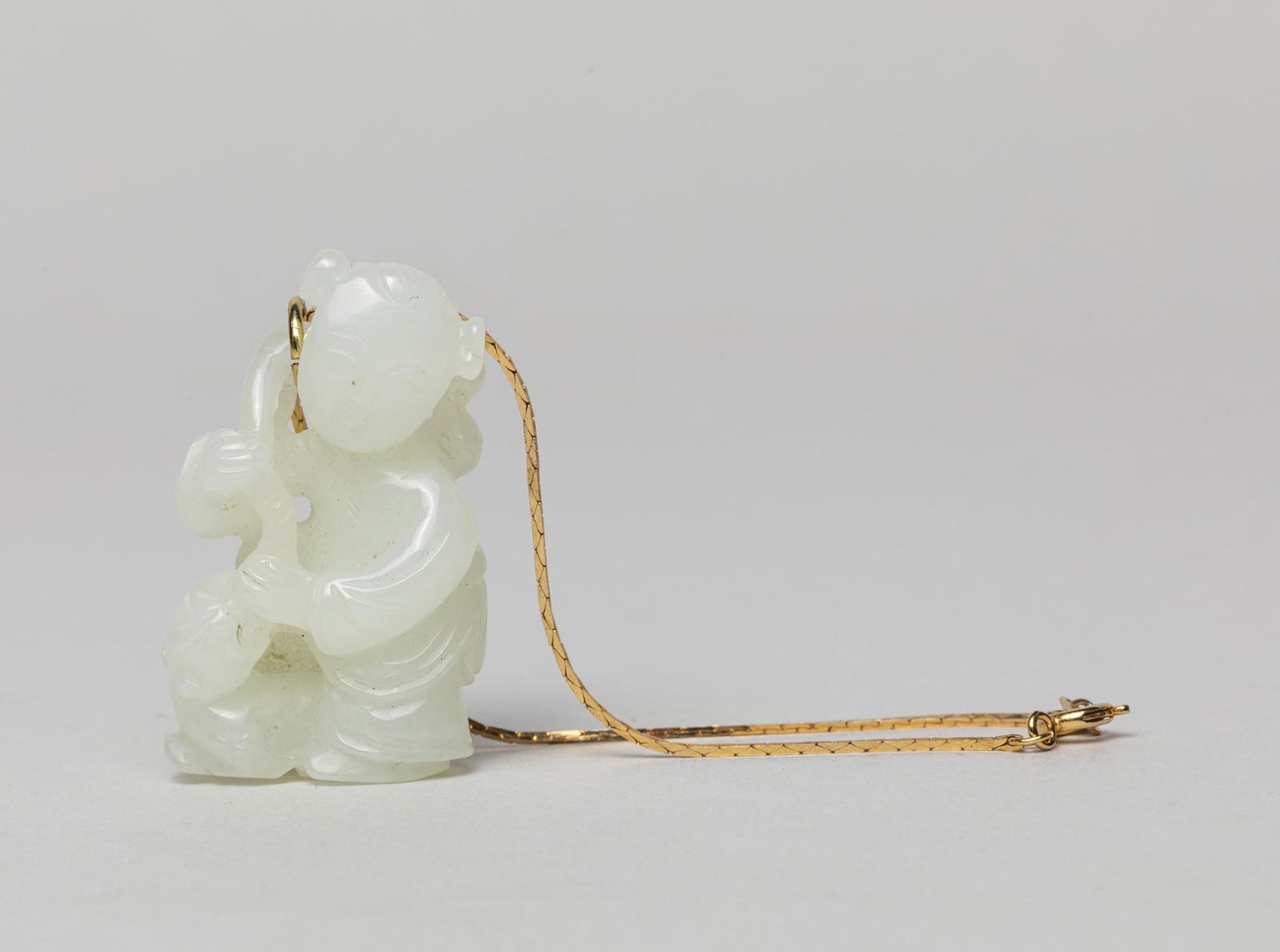 Chinese White Jade Toggle of Boy (1 of 9)