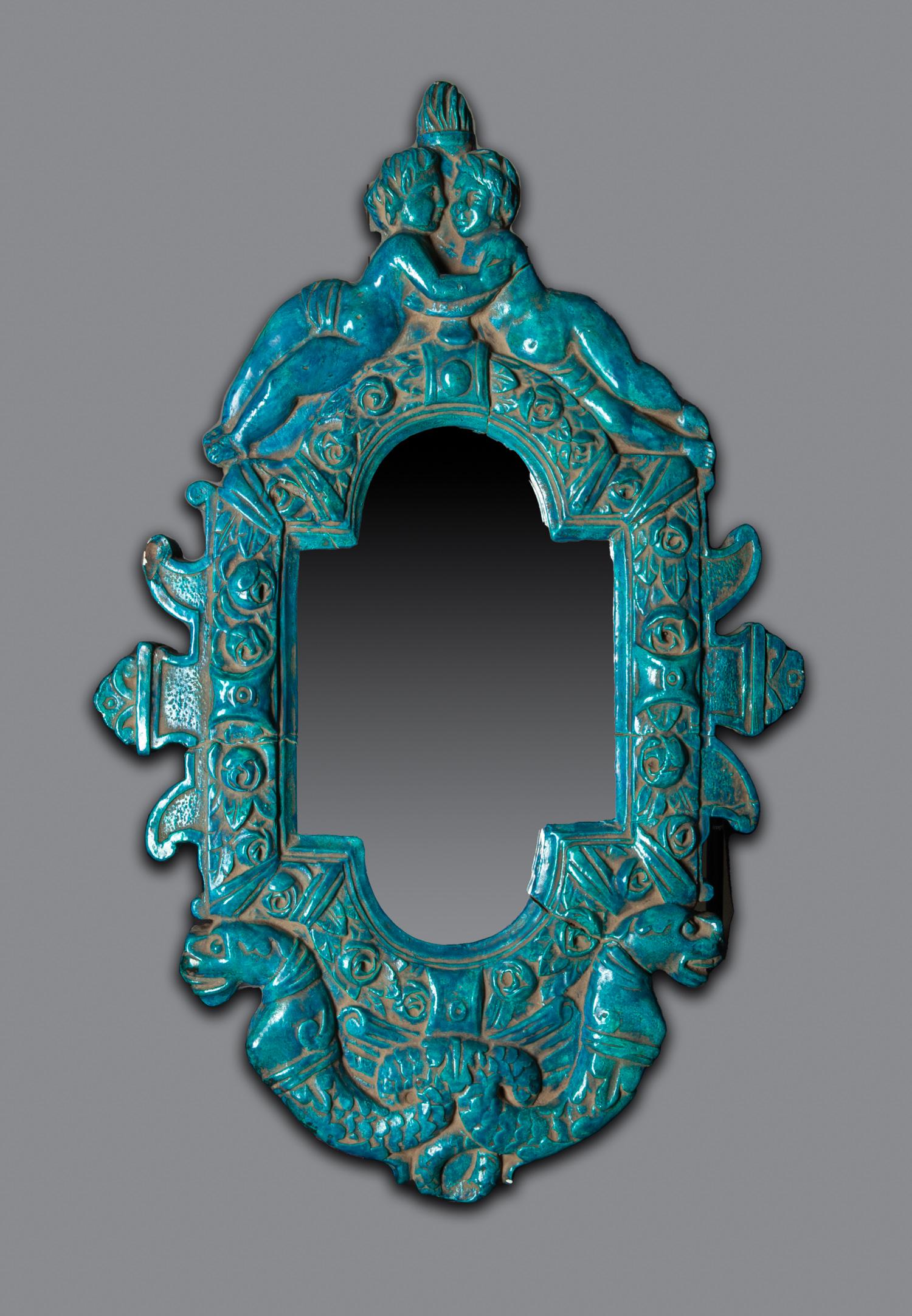 Vintage 1960s Blue Mirror (1 of 7)