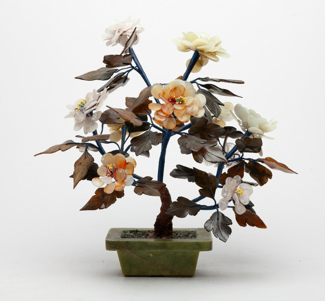 Large Chinese Export Jade/Stone Bonsai (1 of 11)