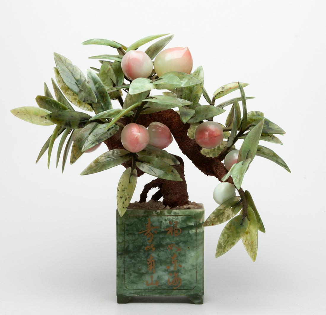 Large Chinese Export Jade/Stone Bonsai (1 of 11)