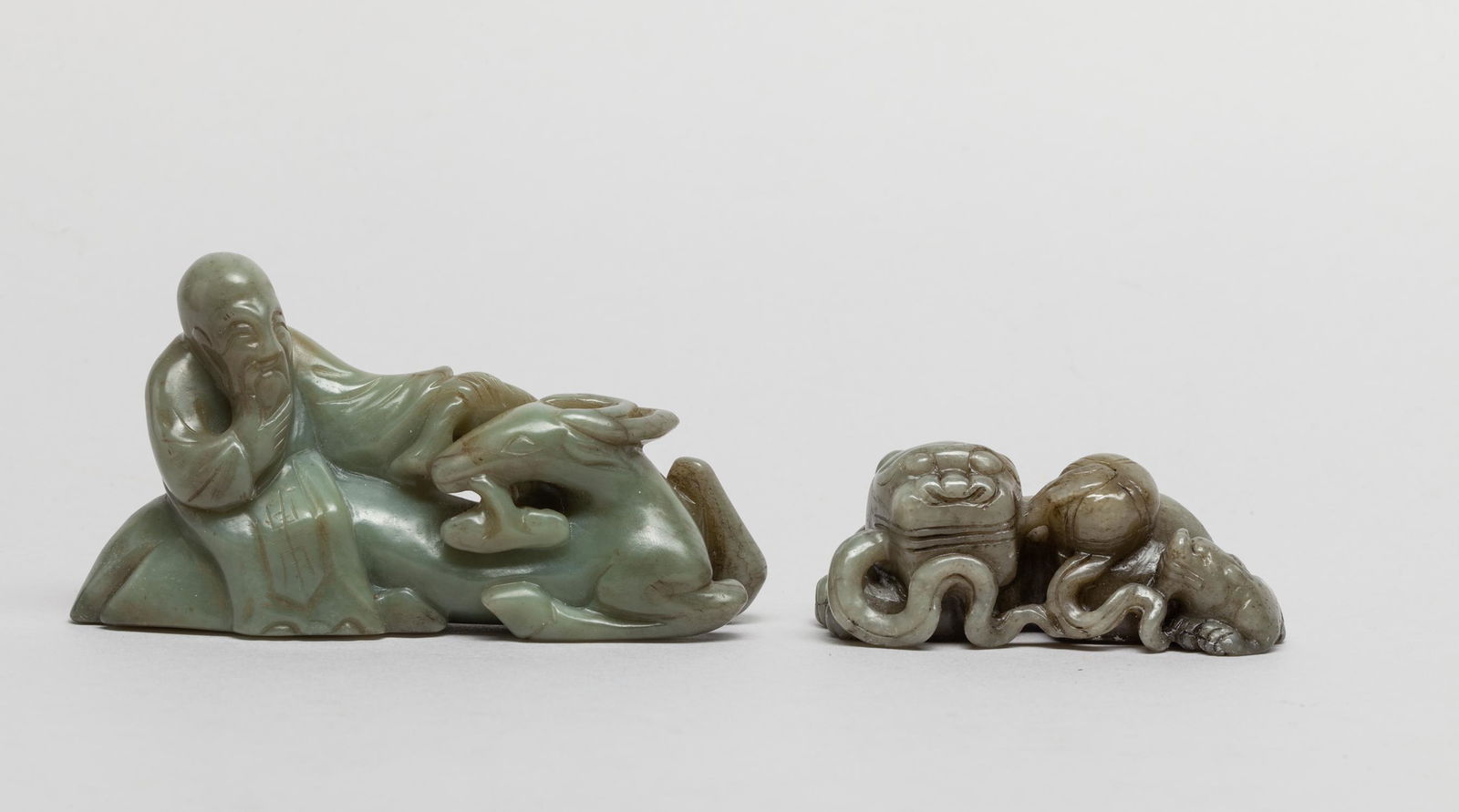 Two Vintage Chinese Grey Jade Toggles (1 of 12)