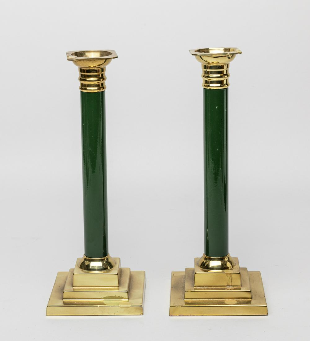 Pair France Brass Candle-sticks (1 of 7)