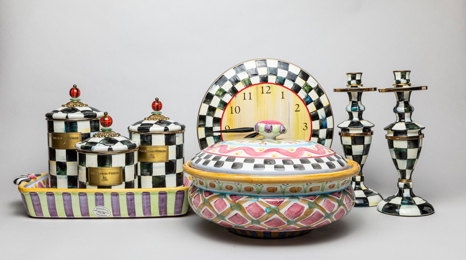 Collectible Mickenzie Childs Metal & Pottery Wares (1 of 17)