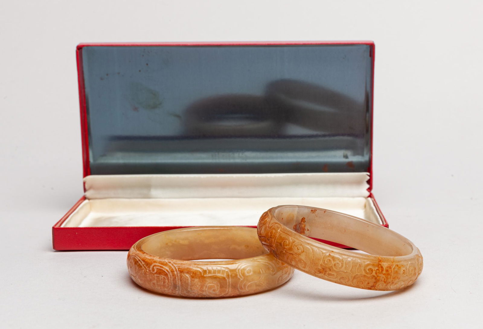 Two Chinese Carved Jade/Stone Bangles (1 of 11)