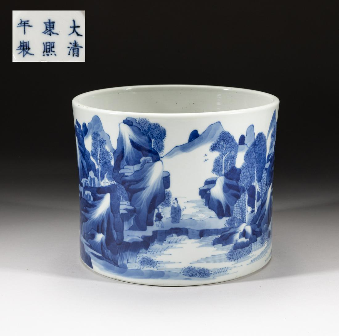Massive Chinese Blue & White Porcelain Brush Pot (1 of 15)