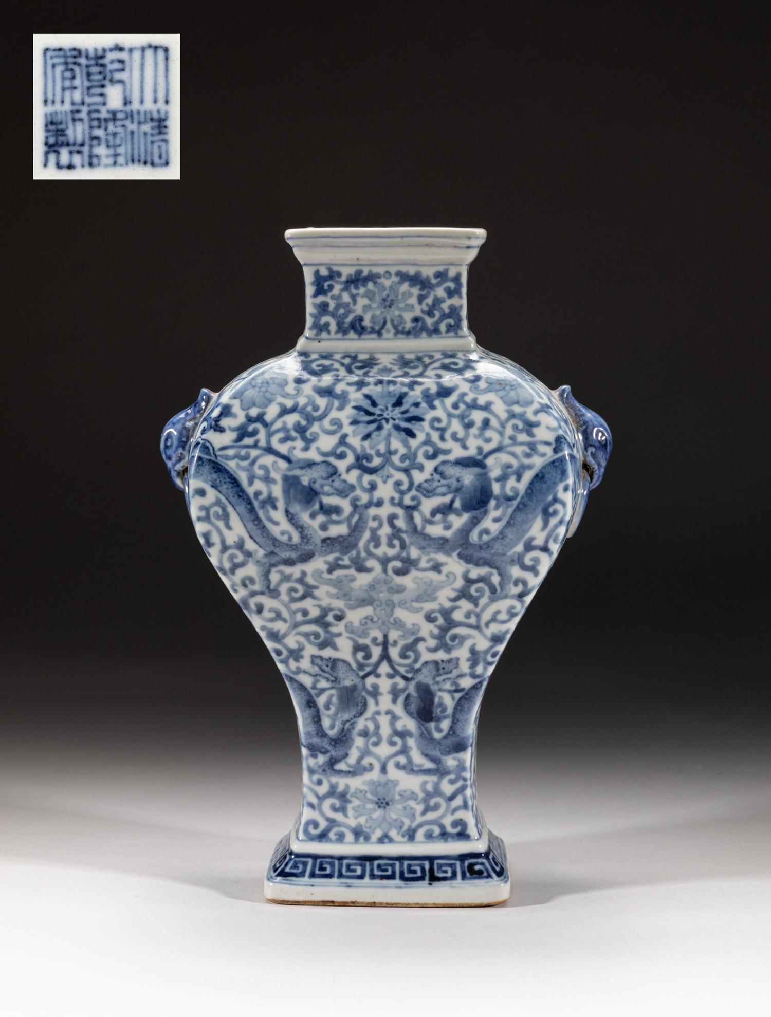 Rare Chinese Blue & White Dragon Vase (1 of 19)
