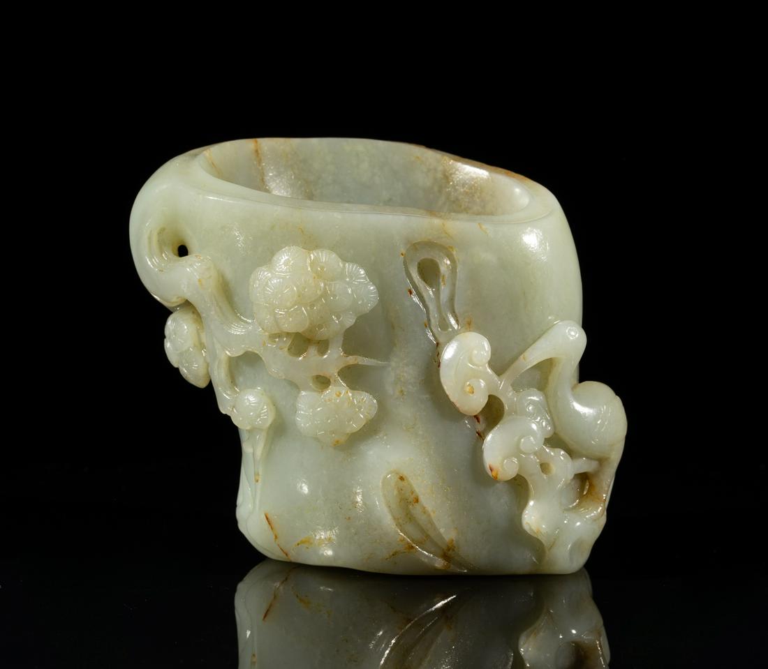 Rare Chinese White Jade Brush Pot (1 of 14)