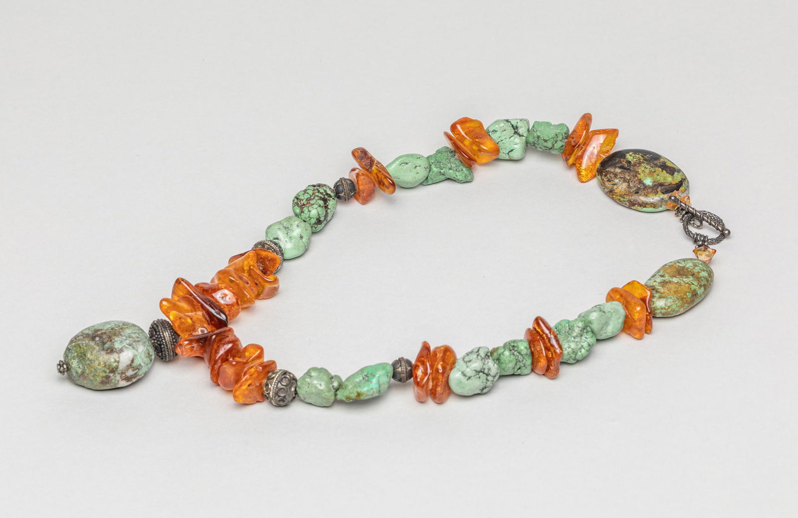 Vintage Turquoise & Amber Necklace (1 of 10)