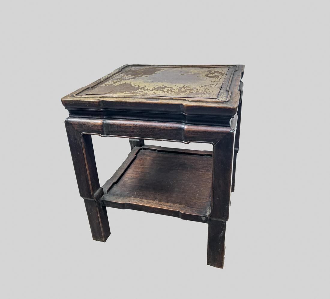 Antique Chinese Wood Short Table/Flower Stand (1 of 9)