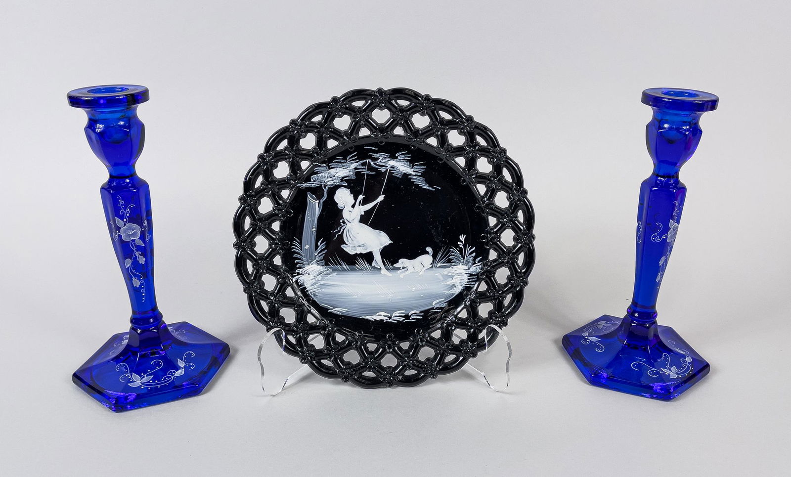 Signed Cobolt Fenton & Mary Gregory Glasswares (1 of 9)