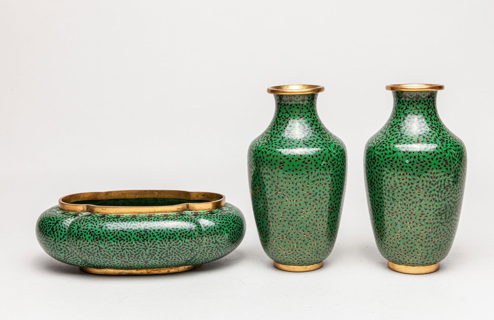 Collectible Chinese Cloisonne Vase & Washer (1 of 12)