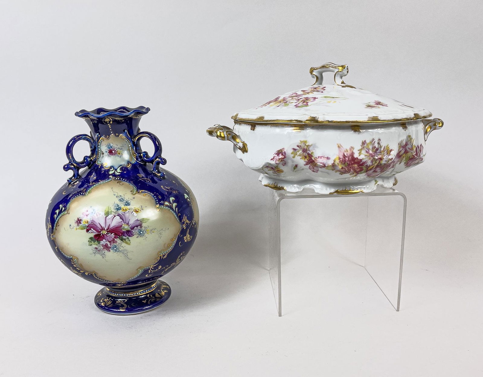 French Limoges Covered Dish & Severs Type Vase (1 of 11)