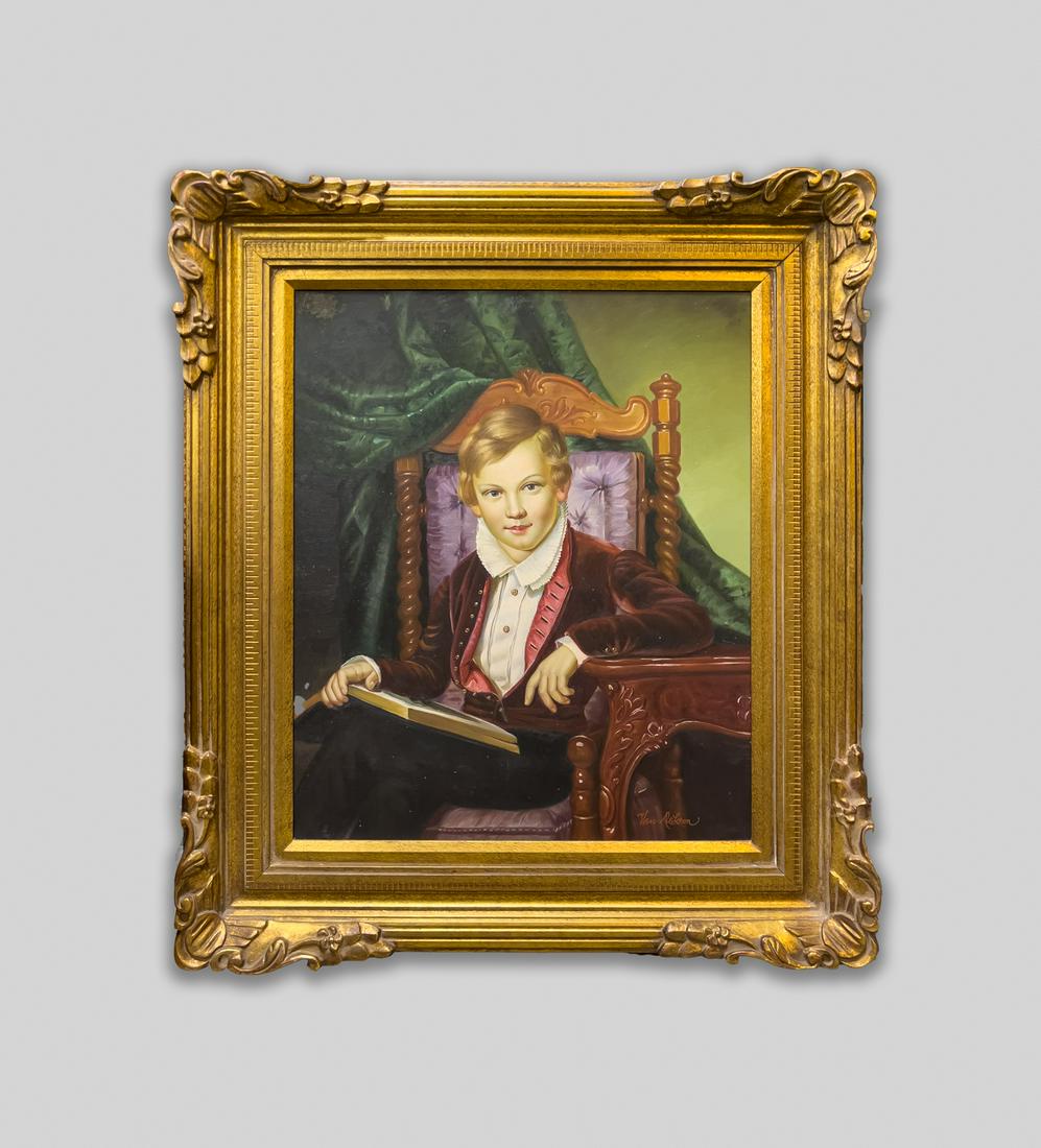 Collectible Framed Wall Hanging of Boy (1 of 8)